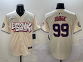 Men's New York Yankees Aaron Judge #99 Cream Limited Player Jersey1