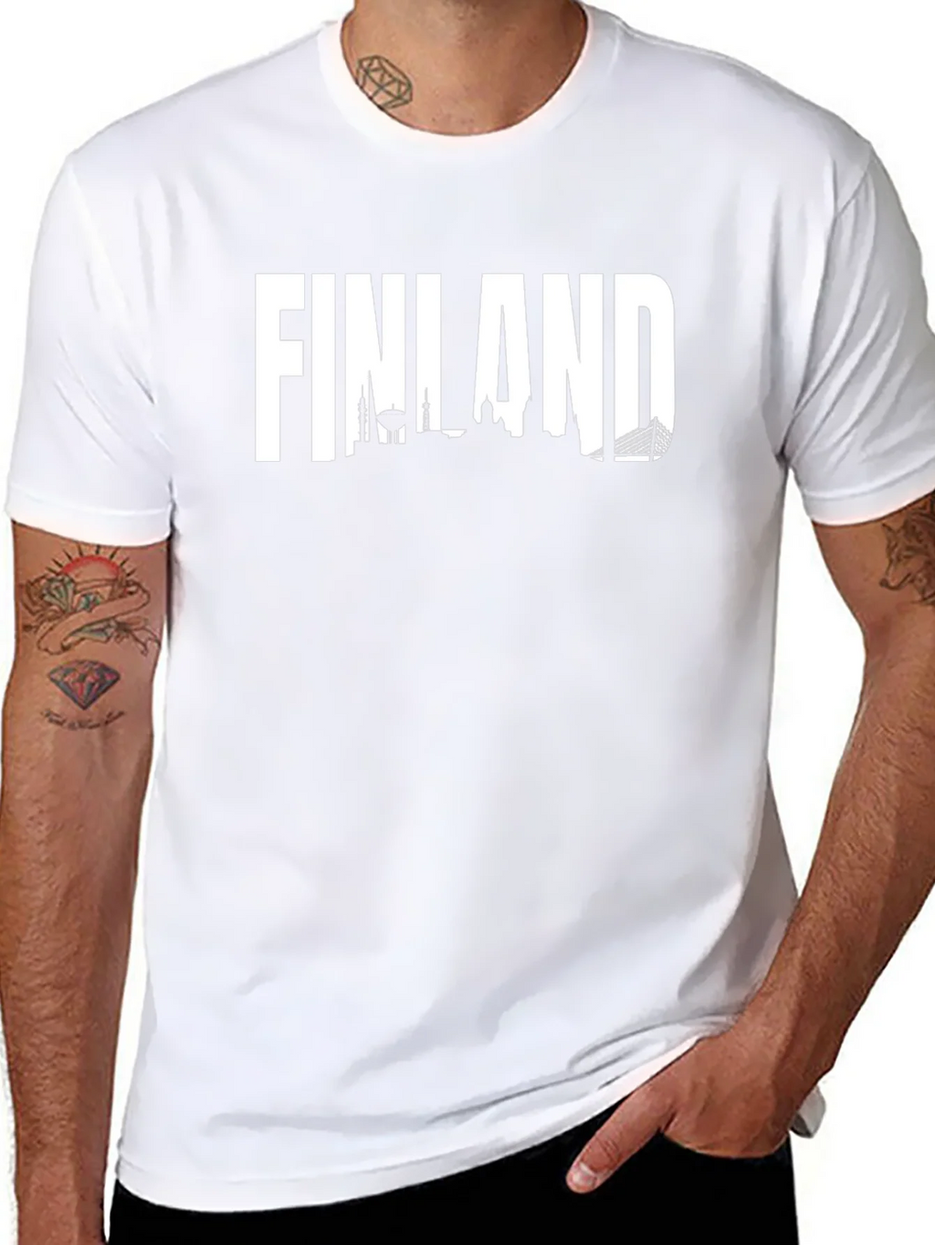 Finland Skyline Graphic Tee - Black