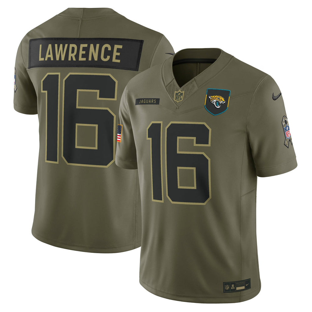 Jacksonville Jaguars Trevor Lawrence Olive 2025 Salute to Service Limited Jersey