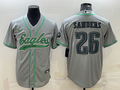 Men's Philadelphia Eagles Miles Sanders #26 Gray Game jersey Joint Edition