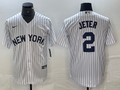 Men's New York Yankees Derek Jeter #2 White Limited jersey
