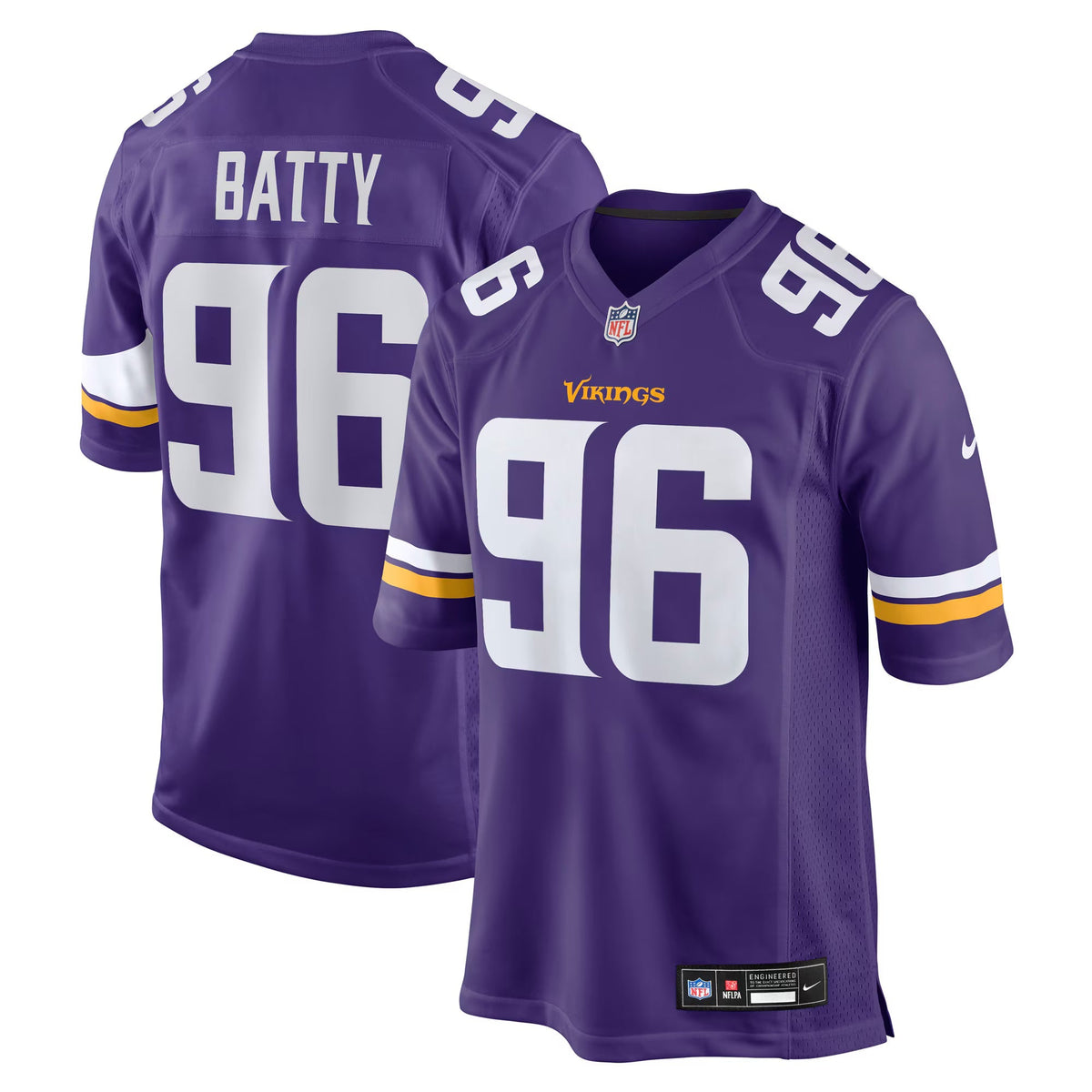 Minnesota Vikings Tyler Batty Purple Team Game Jersey