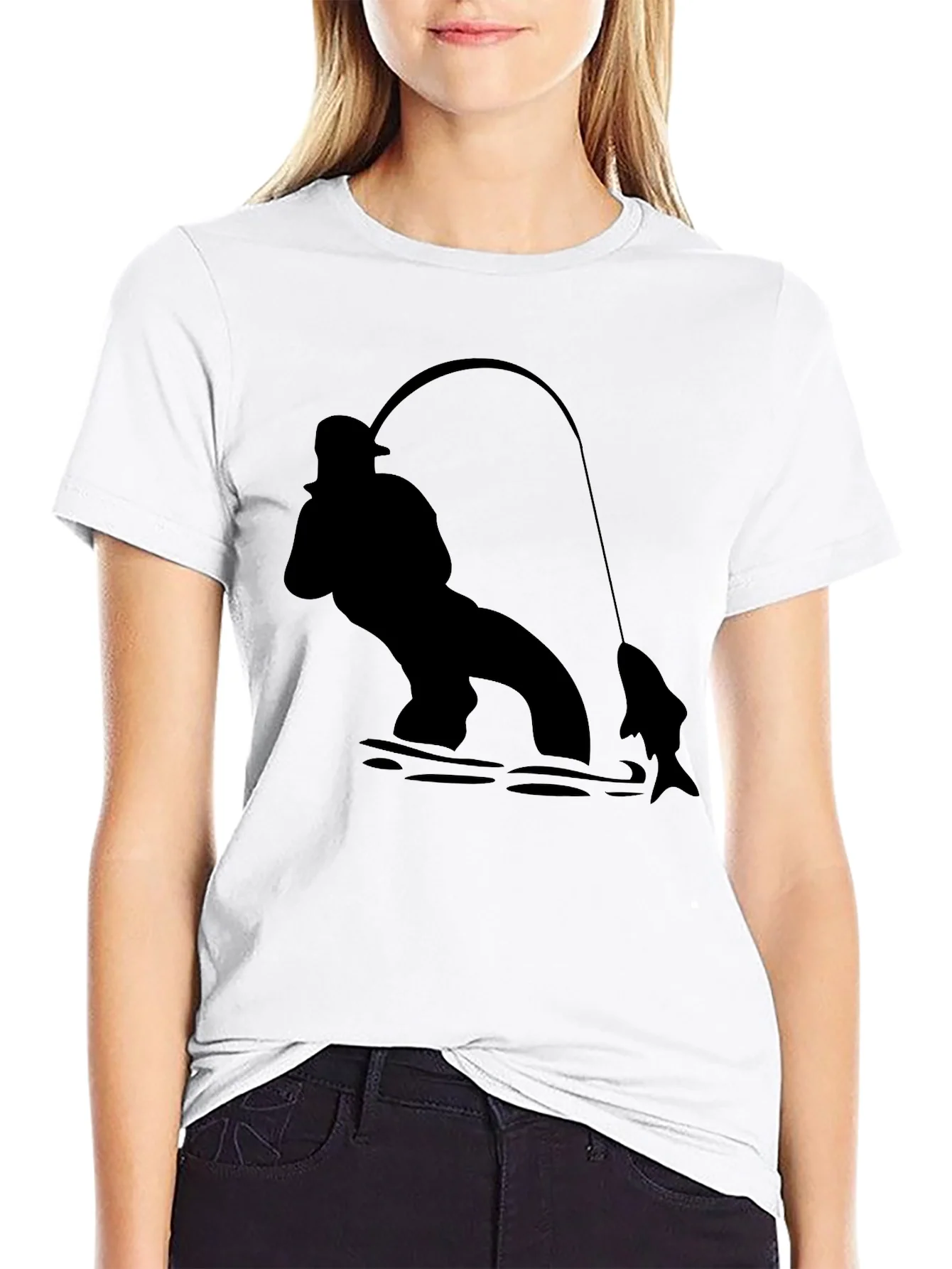 Fisherman Graphic Black T-Shirt