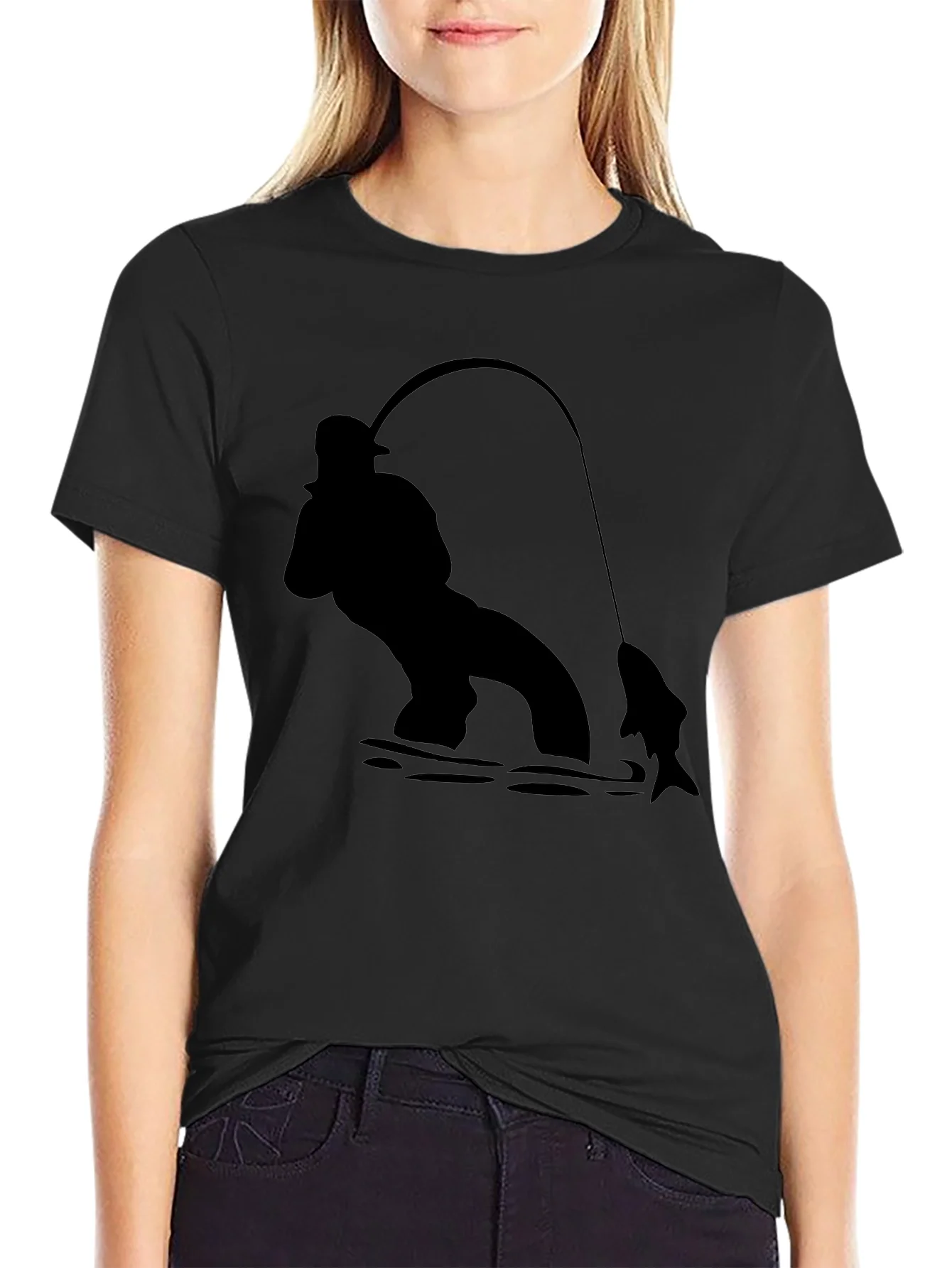Fisherman Graphic Black T-Shirt