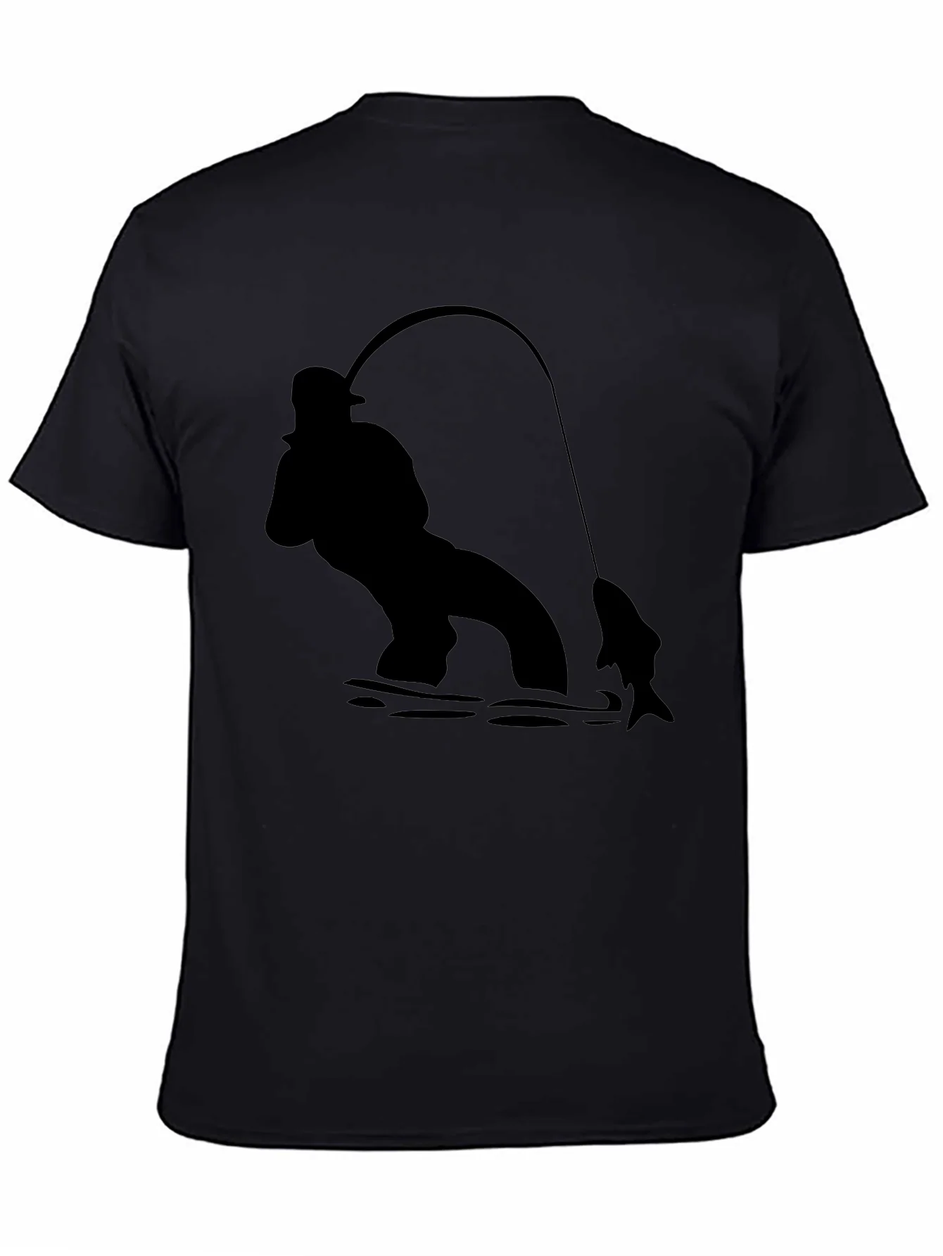 Fisherman Graphic Black T-Shirt