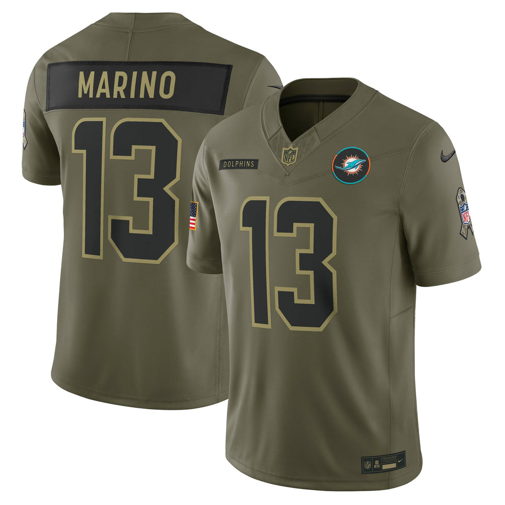 Miami Dolphins Dan Marino Olive 2025 Salute to Service Retired Limited Jersey