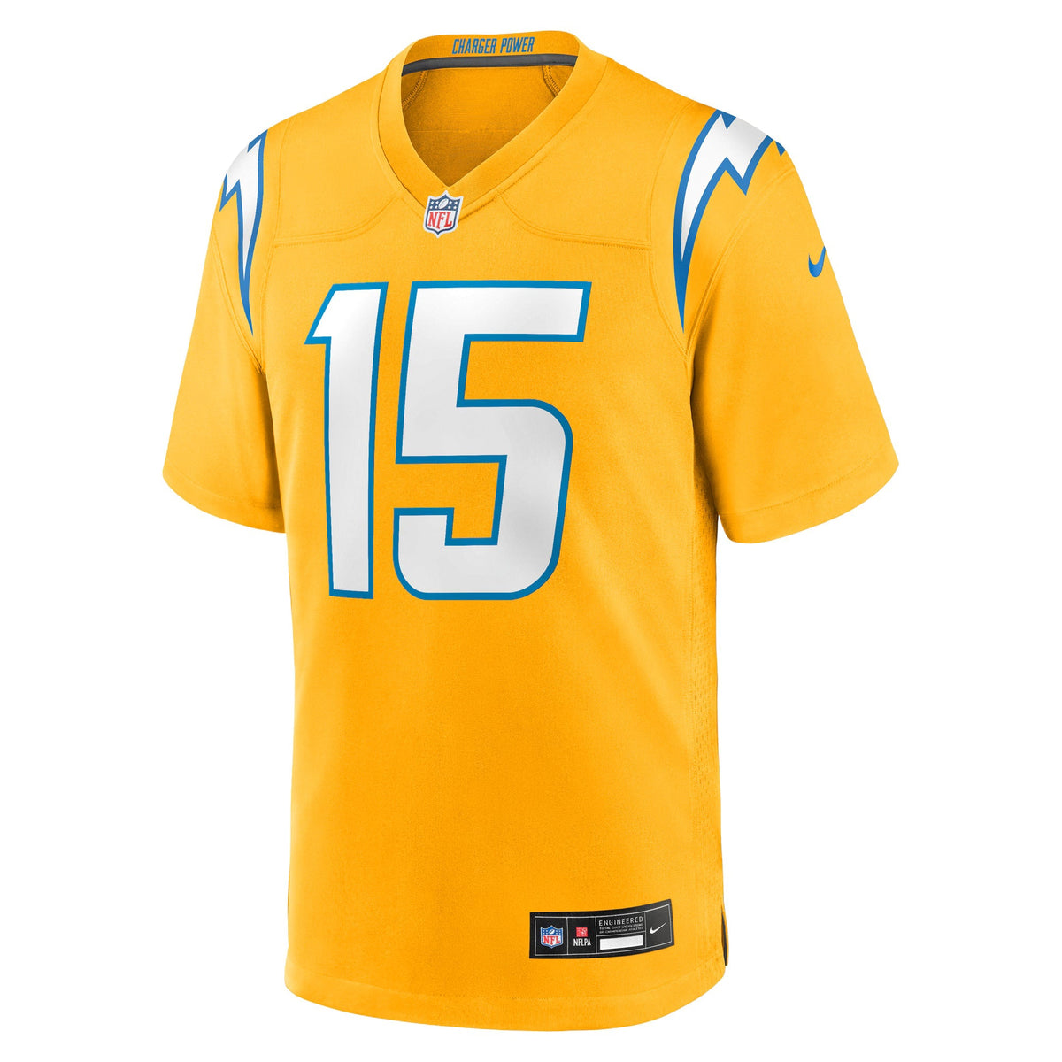 Los Angeles Chargers Ladd McConkey Gold Alternate Charger Power Game Player Jersey