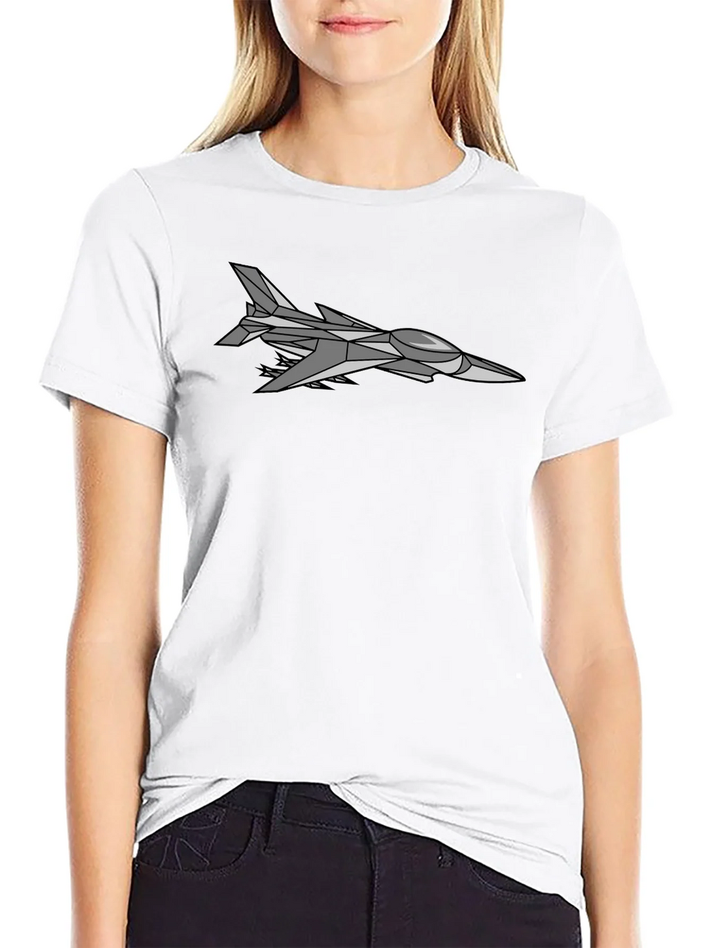 Jet Fighter Graphic Tee - Sleek Black T-Shirt