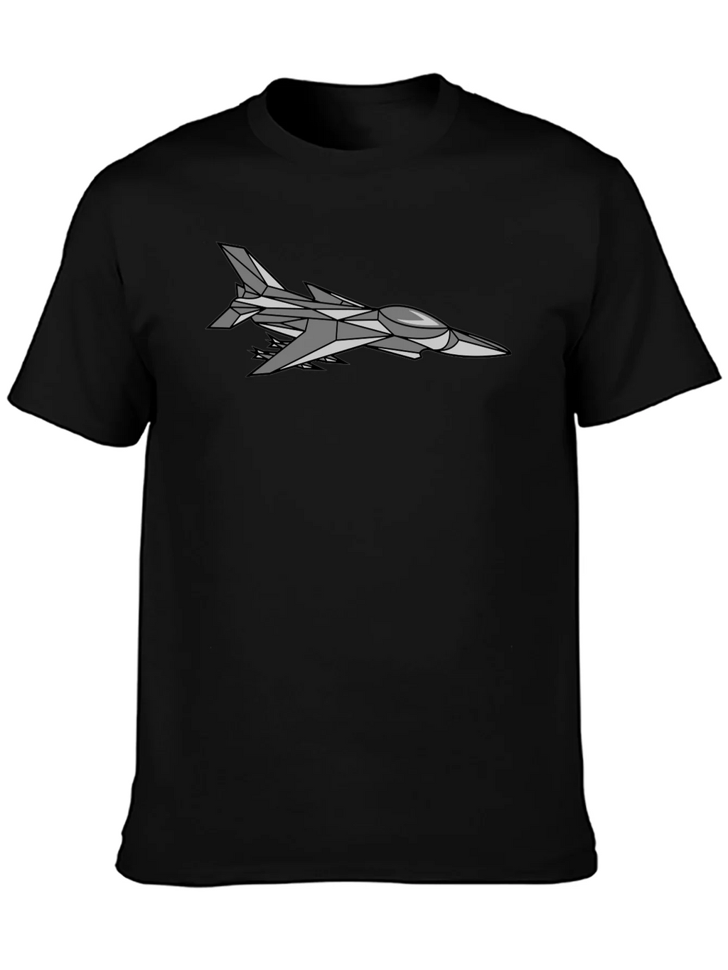 Jet Fighter Graphic Tee - Sleek Black T-Shirt