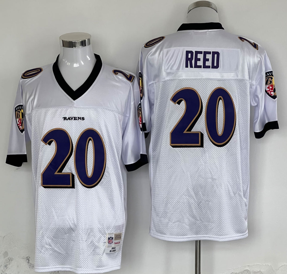 Men's Baltimore Ravens Ed Reed White Legacy Replica Player jersey