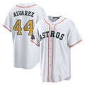 #44 Yordan Alvarez Houston Astros 2023 White gold collection authentic player jersey Stitches Baseball Jerseys