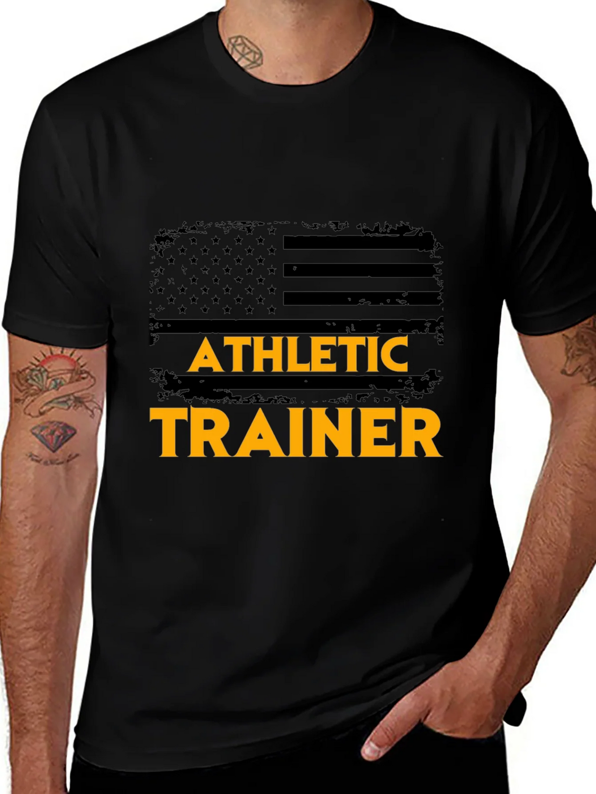 Athletic Trainer US Flag Graphic T-Shirt