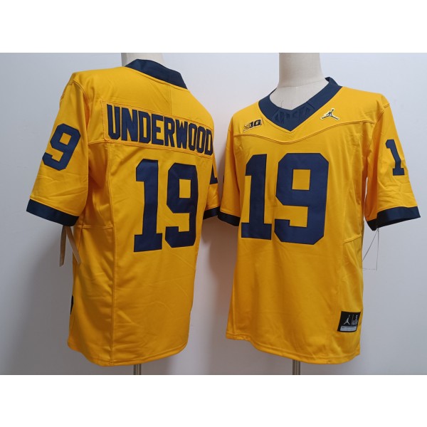 Bryce Underwood Michigan Wolverines Jersey  Yellow