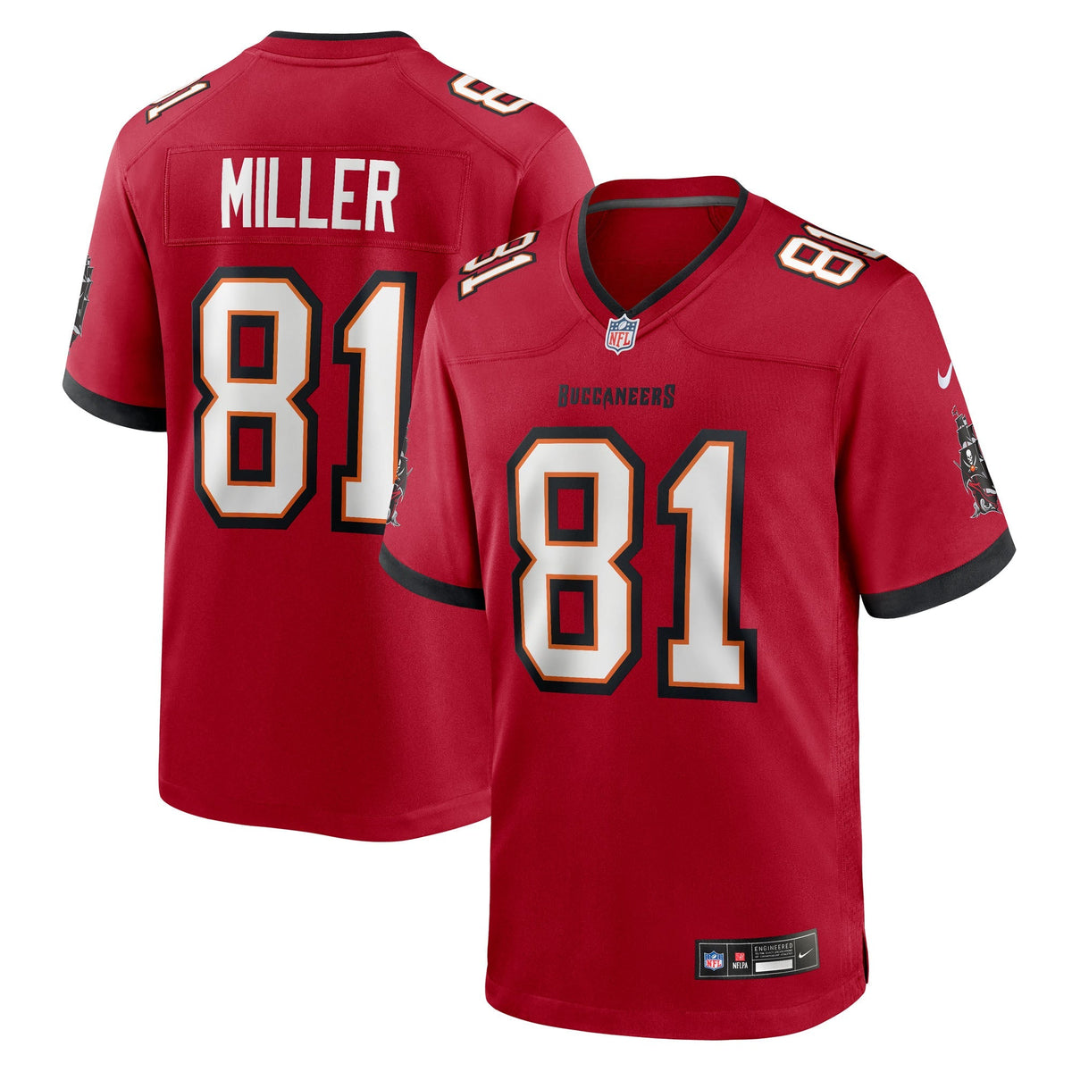 Tampa Bay Buccaneers Ryan Miller Red Team Game Jersey