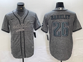 Men's Philadelphia Eagles Saquon Barkley #26 Gray Game jersey Joint Edition