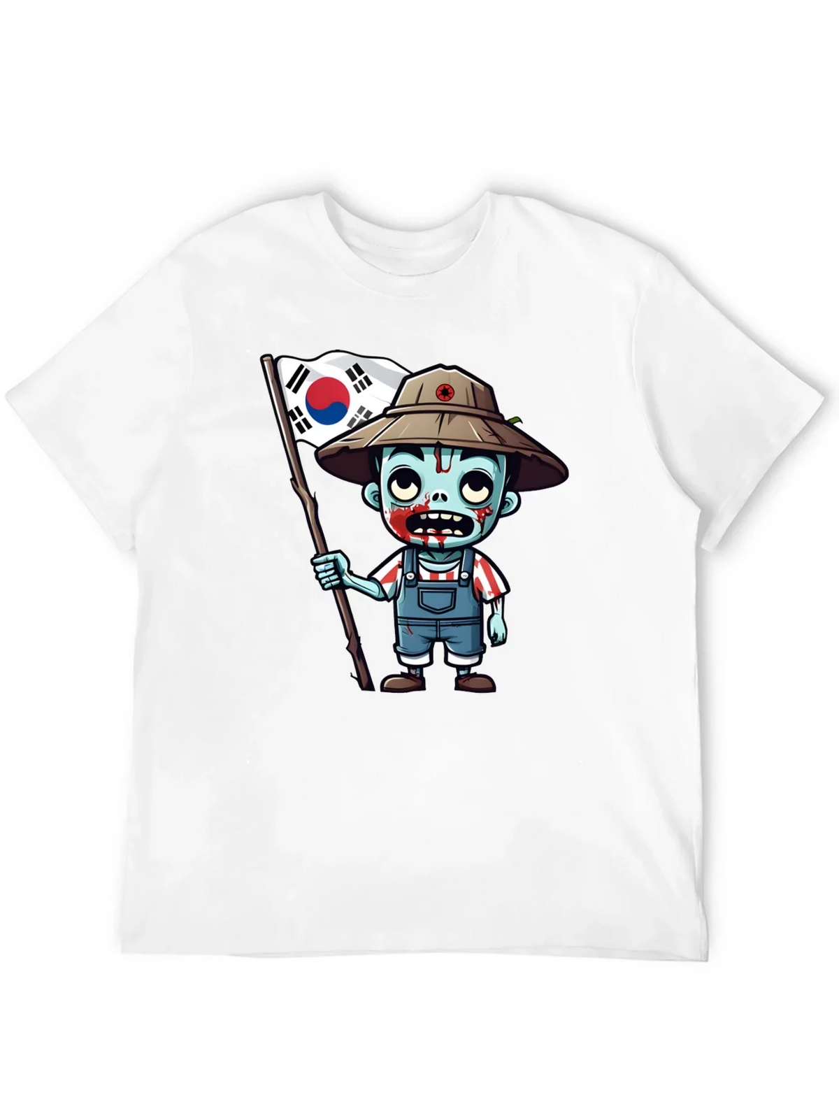 Zombie South Korea Flag Graphic T-Shirt