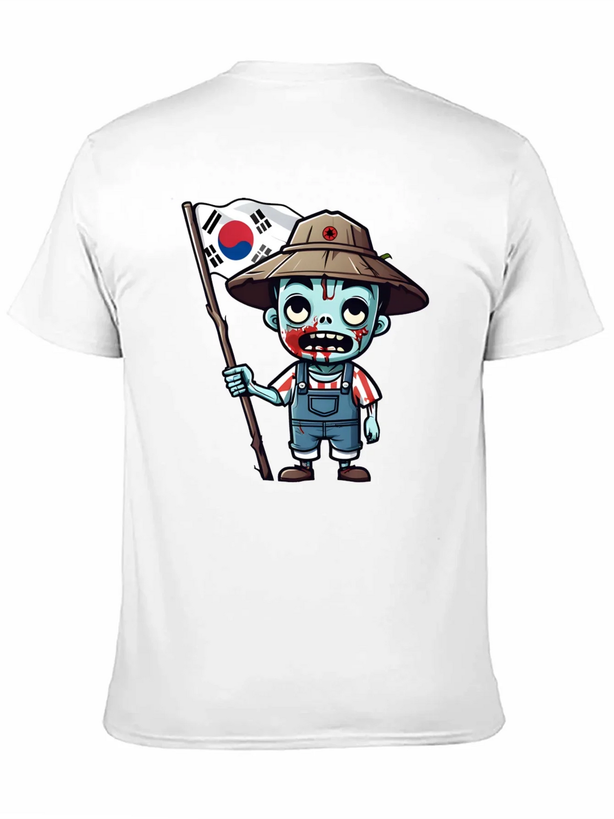 Zombie South Korea Flag Graphic T-Shirt