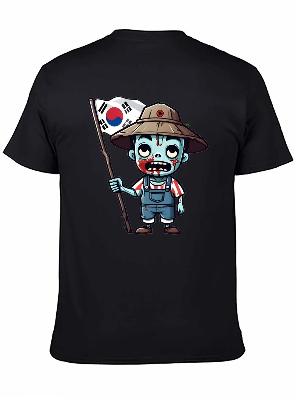 Zombie South Korea Flag Graphic T-Shirt