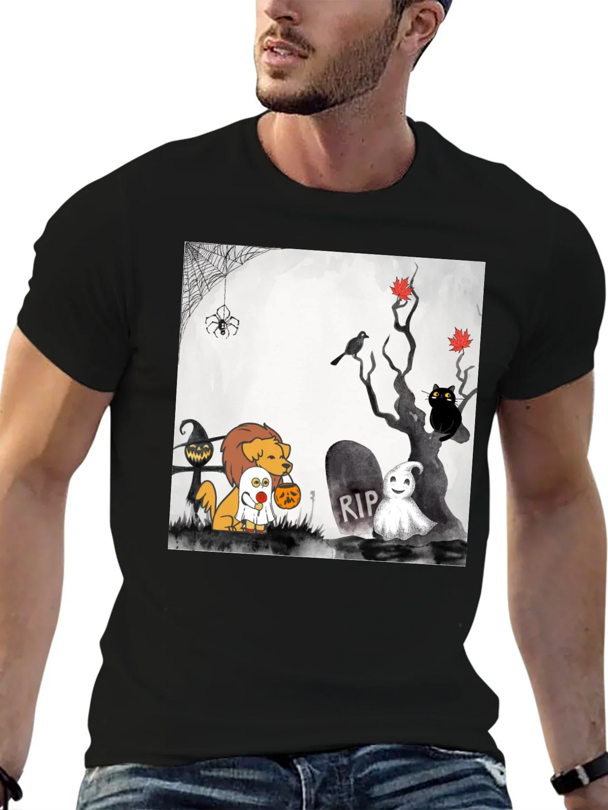 Halloween Dog Cartoon T-Shirt