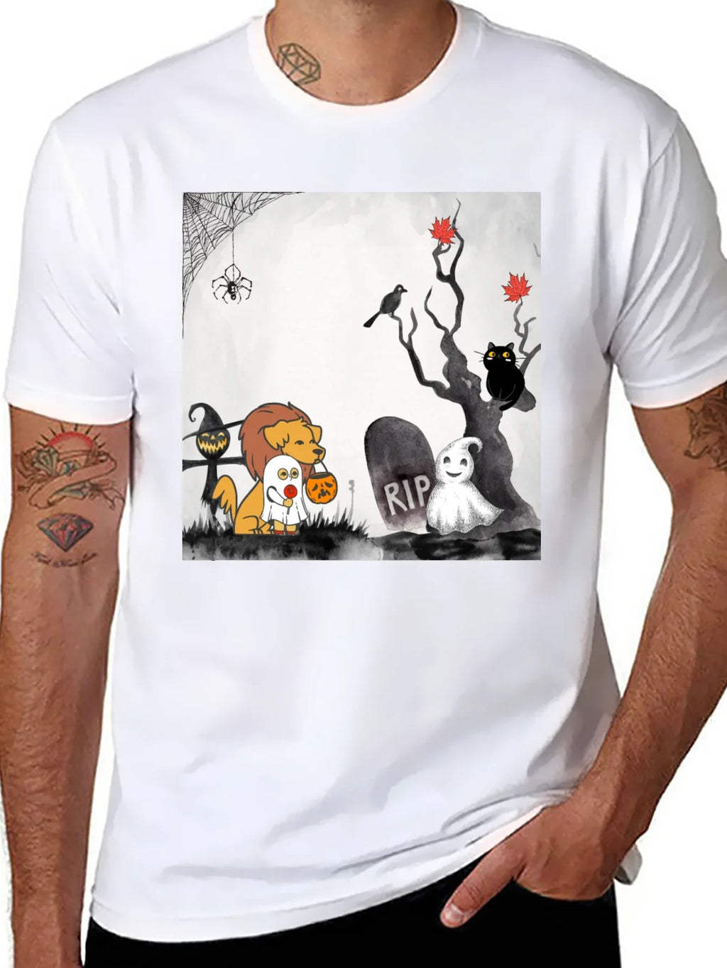 Halloween Dog Cartoon T-Shirt