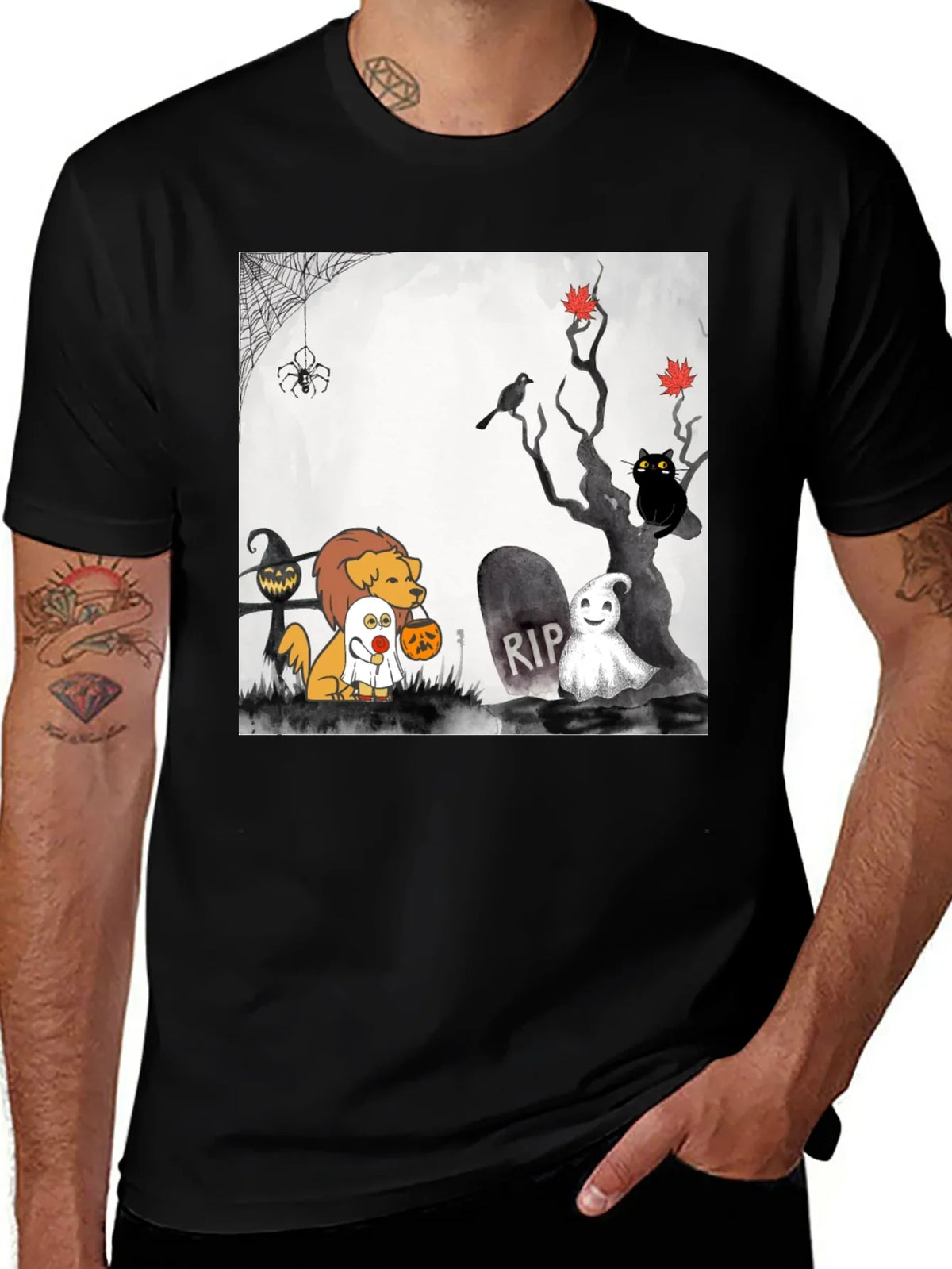 Halloween Dog Cartoon T-Shirt