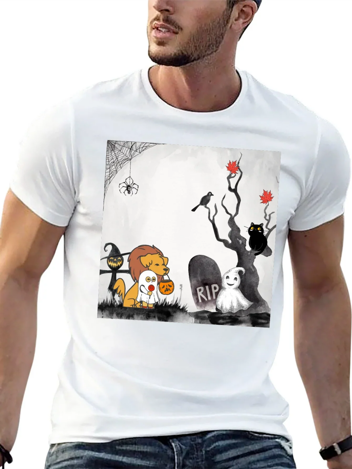 Halloween Dog Cartoon T-Shirt