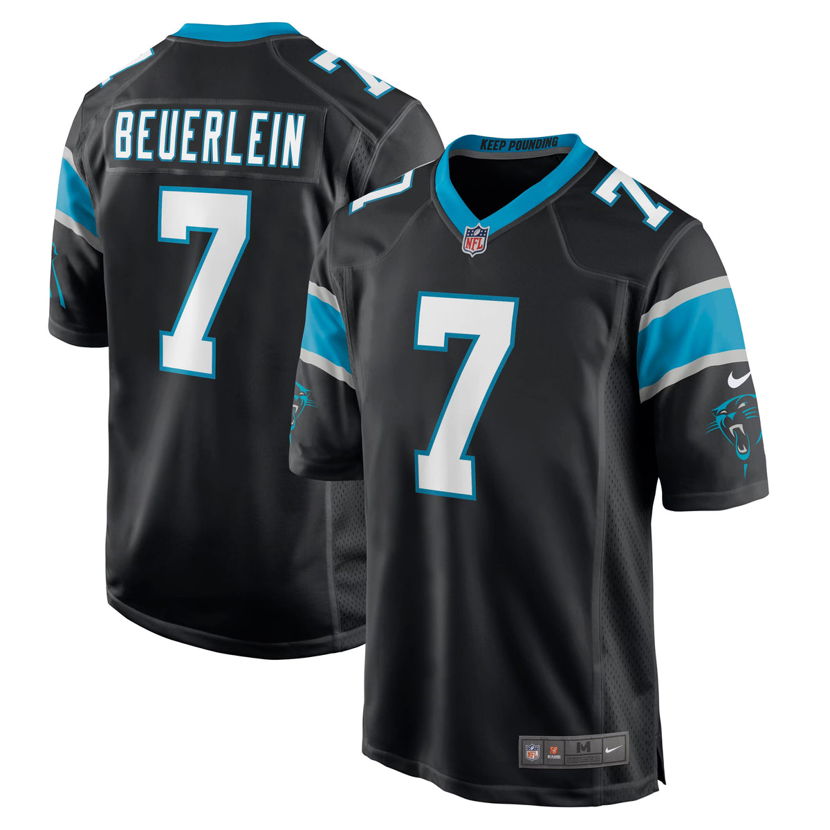 Carolina Panthers Steve Beuerlein Black Retired Player Jersey