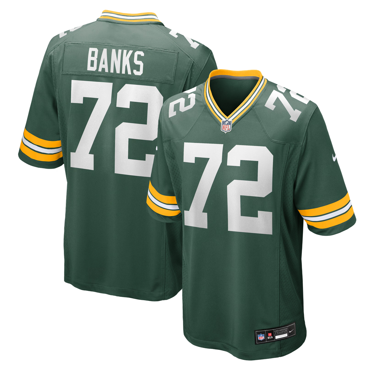 Green Bay Packers Brant Banks Green Team Game Jersey