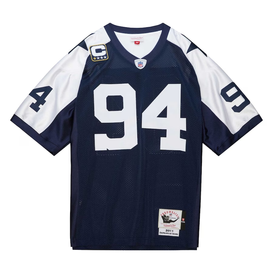 Men's DeMarcus Ware Navy Dallas Cowboys 2011 Authentic Throwback Retired Player Jersey