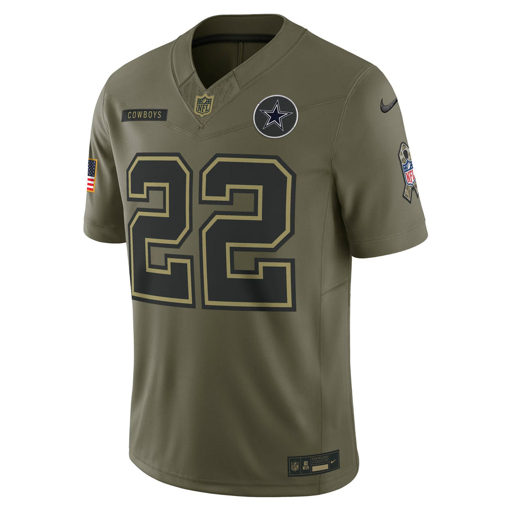 Dallas Cowboys Emmitt Smith Olive 2025 Salute to Service Retired Limited Jersey