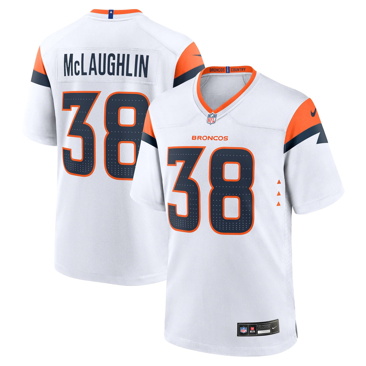 Denver Broncos Jaleel McLaughlin White Game Jersey
