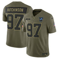 Detroit Lions Aidan Hutchinson Olive 2025 Salute to Service Limited Jersey