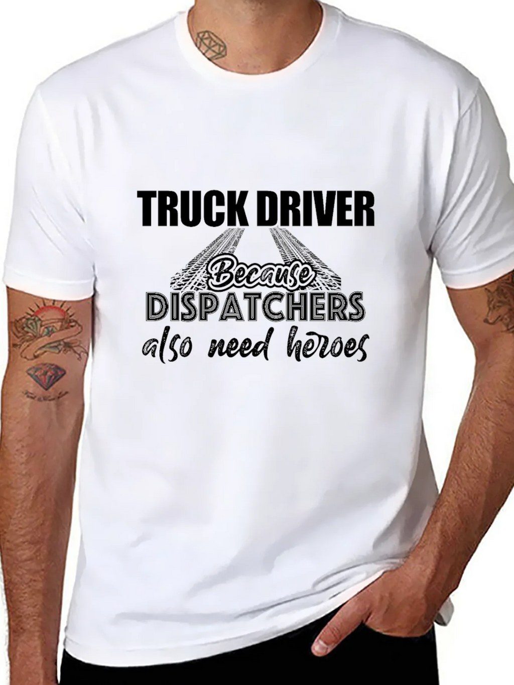 Truck Driver Heroes Black T-Shirt
