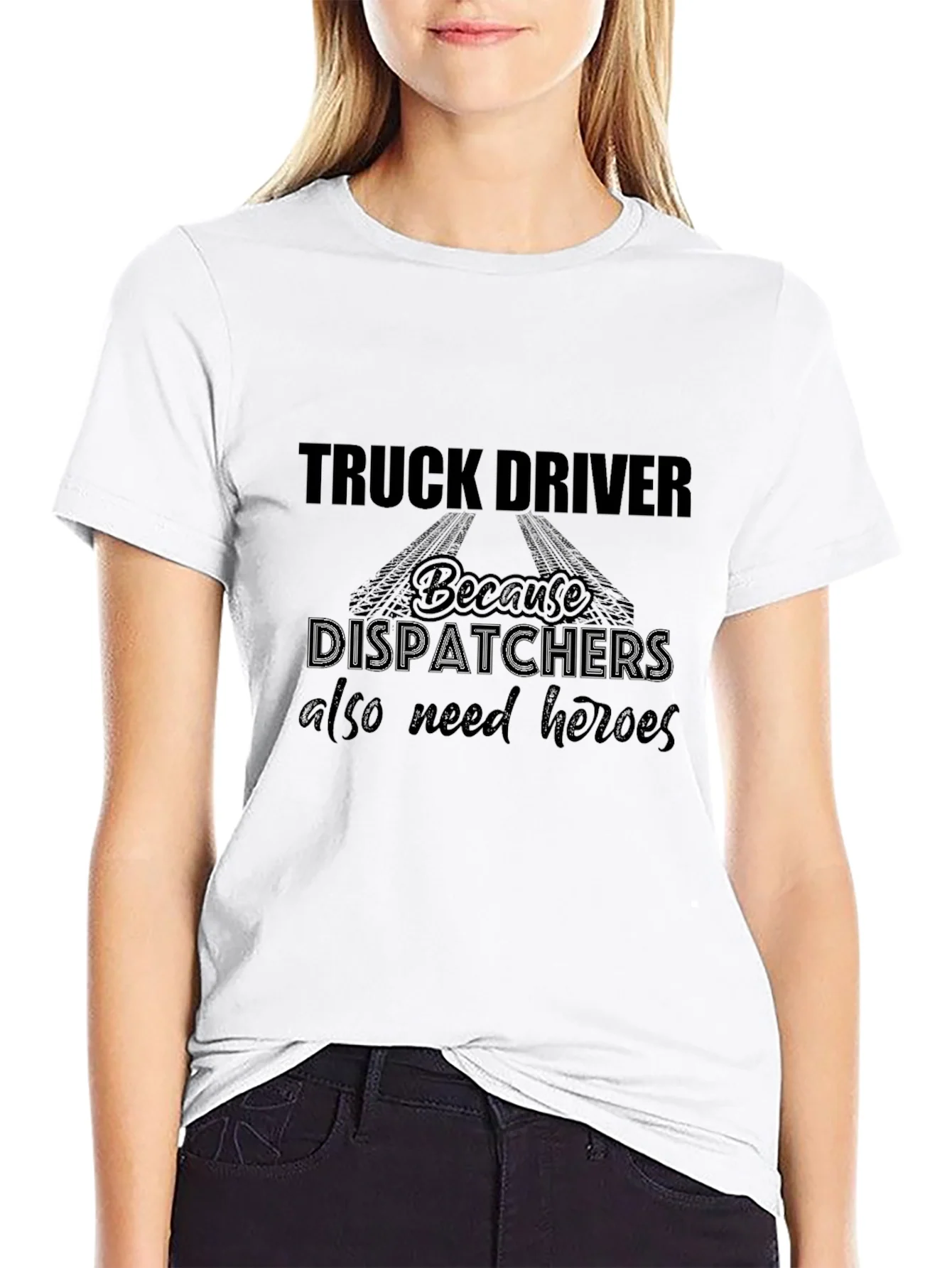 Truck Driver Heroes Black T-Shirt