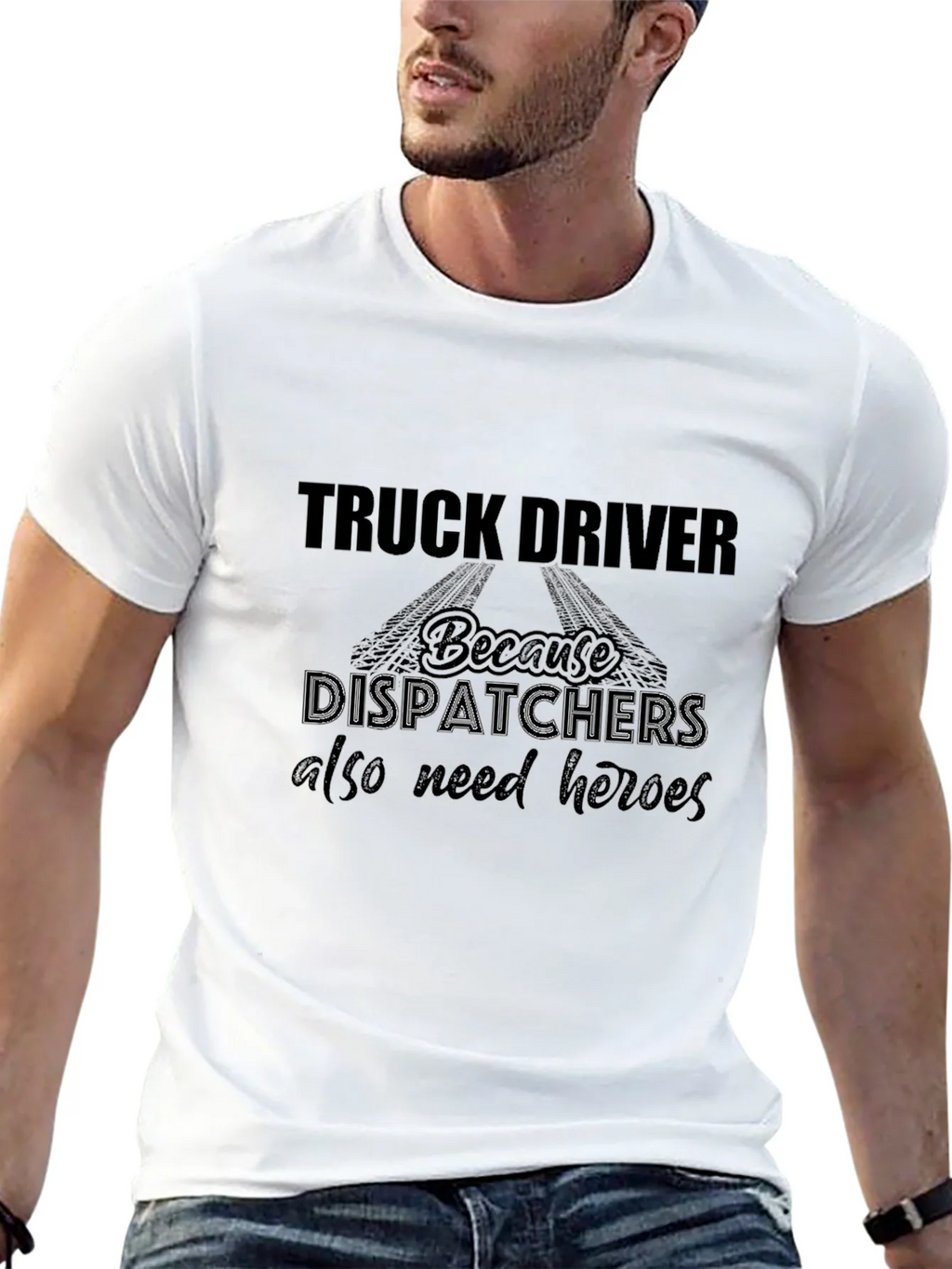 Truck Driver Heroes Black T-Shirt
