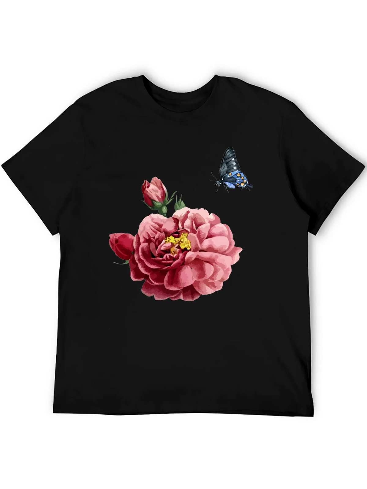 Floral Butterfly Graphic Tee - Soft Cotton Comfort