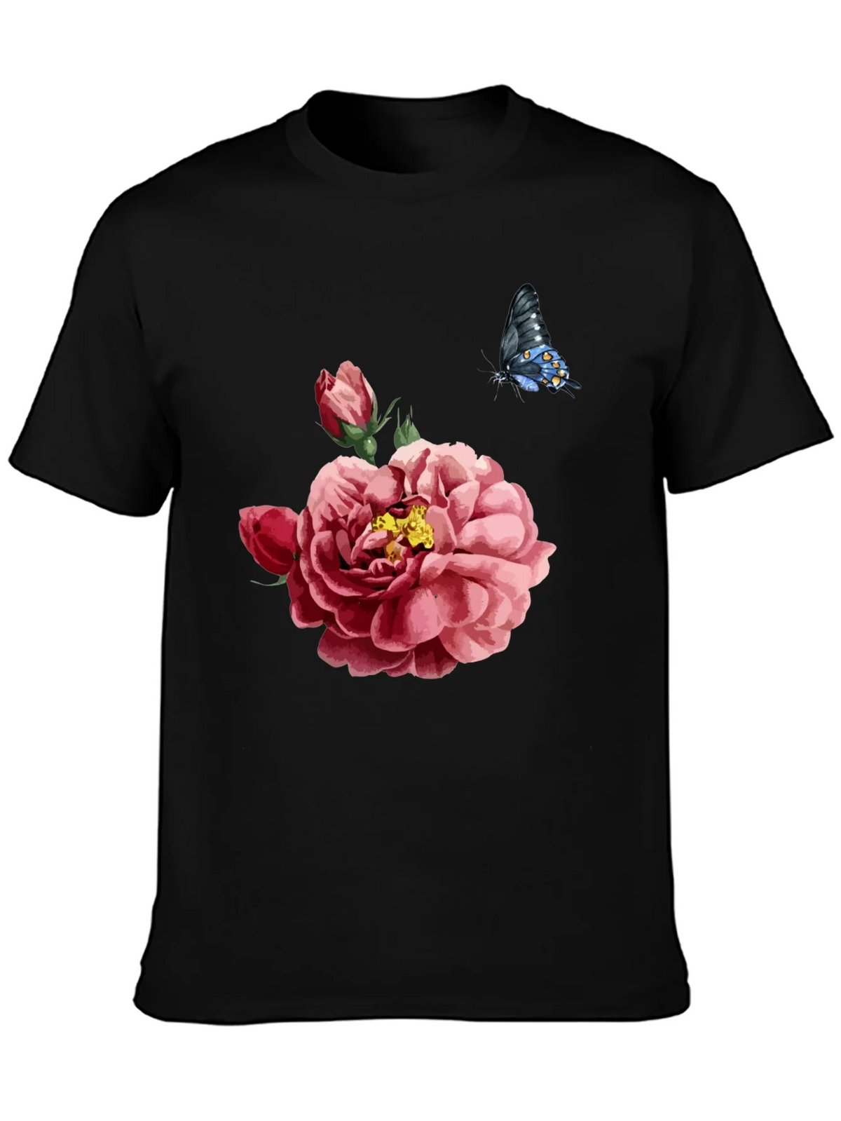 Floral Butterfly Graphic Tee - Soft Cotton Comfort
