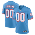 Custom Tennessee Titans Light Blue Oilers Throwback Game jersey