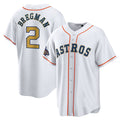 #2 Alex Bregman Houston Astros 2023 gold collection replica player Jersey C White Stitches Baseball Jerseys