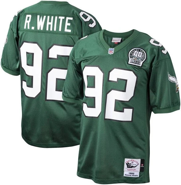 Men's Reggie White Green Philadelphia Eagles Authentic Throwback Retired Player Jersey