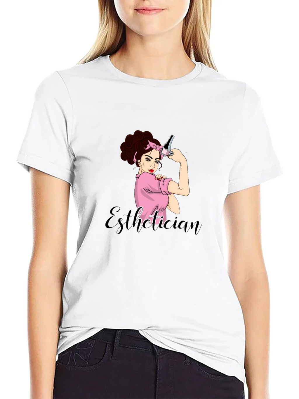 Esthetician Rosie the Riveter Graphic T-Shirt