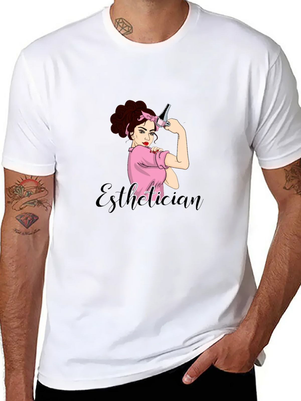 Esthetician Rosie the Riveter Graphic T-Shirt