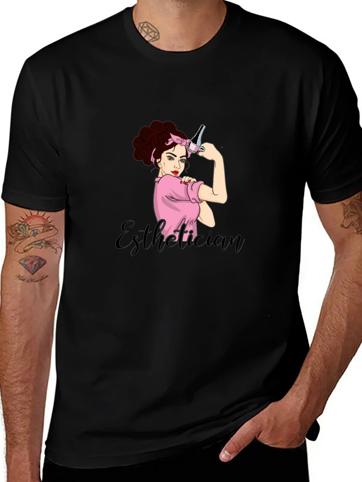 Esthetician Rosie the Riveter Graphic T-Shirt