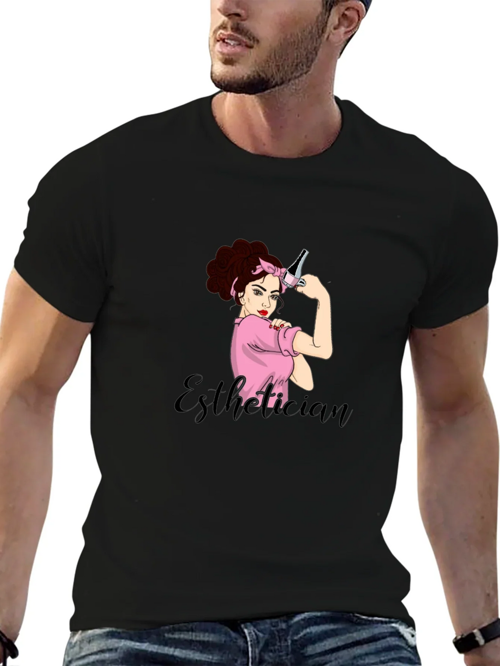 Esthetician Rosie the Riveter Graphic T-Shirt