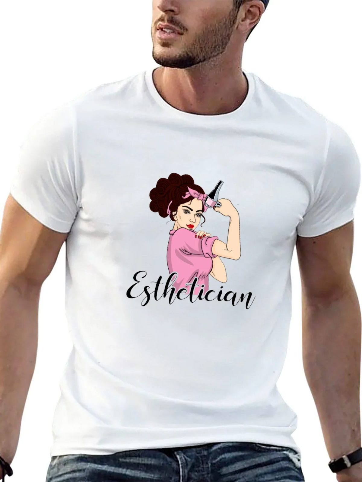 Esthetician Rosie the Riveter Graphic T-Shirt