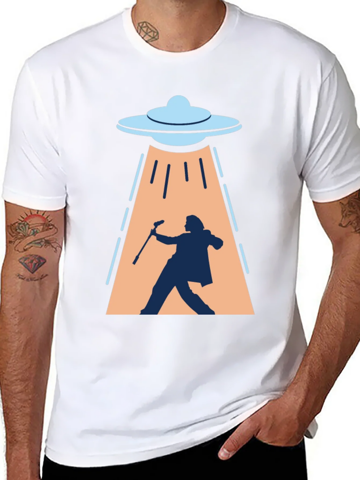 UFO Abduction T-Shirt: Silhouette Design