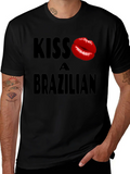 Kiss A Brazilian T-Shirt - Fun Novelty Graphic Tee