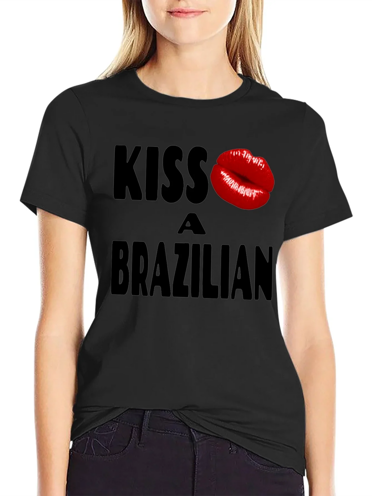 Kiss A Brazilian T-Shirt - Fun Novelty Graphic Tee