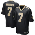 New Orleans Saints Morten Andersen Black Game Retired Player Jersey