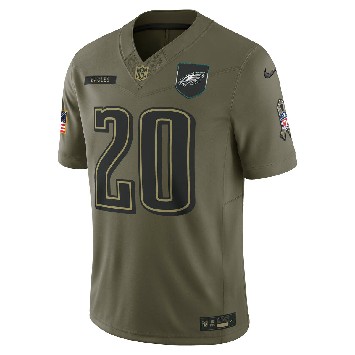 Philadelphia Eagles Brian Dawkins Olive 2025 Salute to Service Retired Limited Jersey